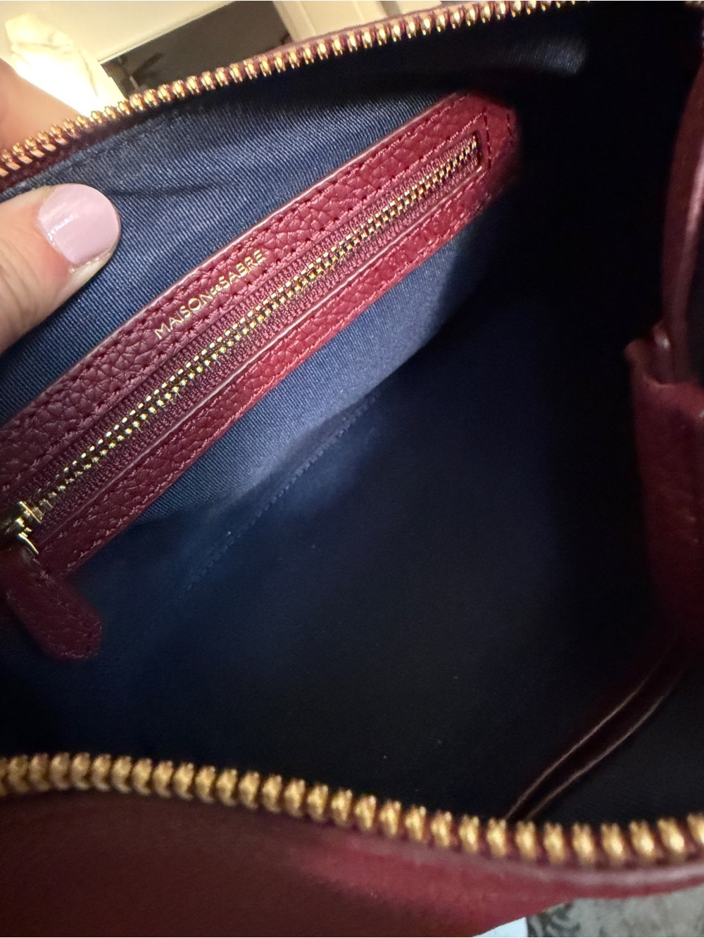 AUTH Maison de Sabre The Small Soft Hobo Plum Red (Wine/Burgundy) - Picture 5 of 10